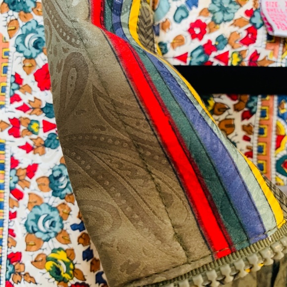 Rhoda Lynne Vintage Silk Bomber Jacket XL Paisley Floral Full Zip Up Coat Boho - Picture 5 of 15